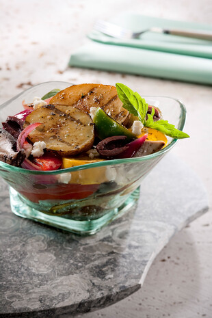 Mediterranean Herbed Potato Salad with Grilled Vegetables