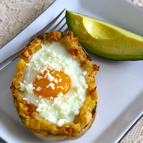 Breakfast Idaho® Potato Skins with Chorizo