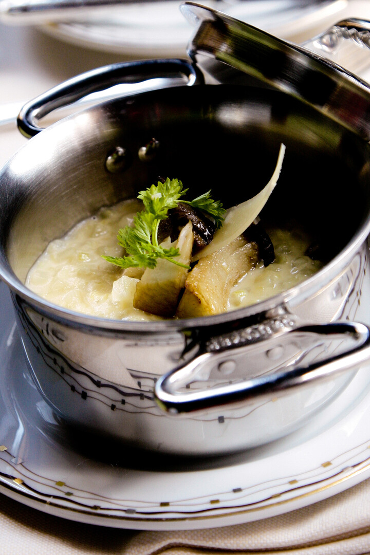 Idaho® Potato and Leek Risotto with Porcini Mushroom and Parmigiano 