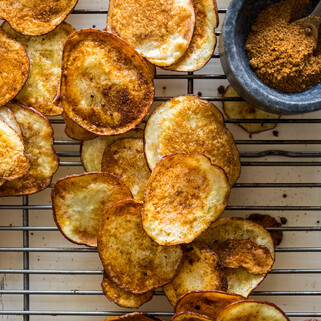 Baked  Potato Chips With Asian BBQ Mix 