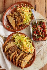 Crispy Potato & Sausage Tacos With Quick Curtido Slaw