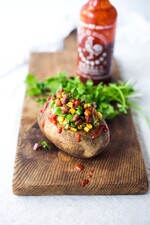 Baked Potato with Roasted Corn and Black Bean Relish