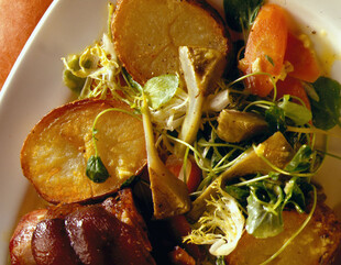 Salad of Artichoke and Potato with Barigoule Vinaigrette, Ham Hock and Garlic Aioli