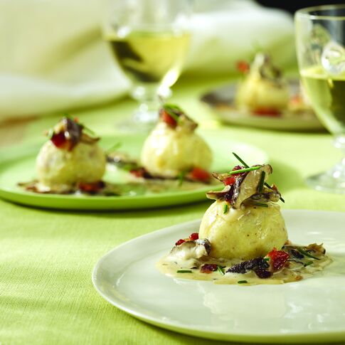 Idaho® Potato Dumpling with Goat Cheese and Shiitake Mushroom Ragout