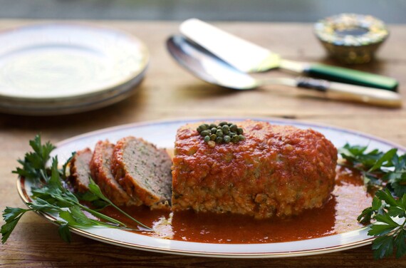 Sicilian Turkey Meat Loaf with Idaho® Potatoes, Capers and Wine