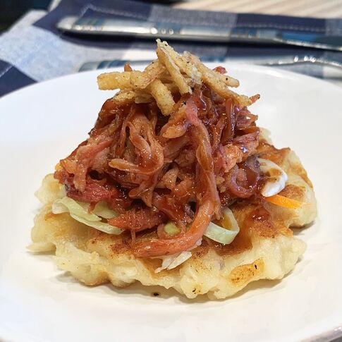 Whiskey Pork & Idaho® Potato Waffles