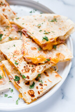 Potato Quesadillas with Ham and Cheese