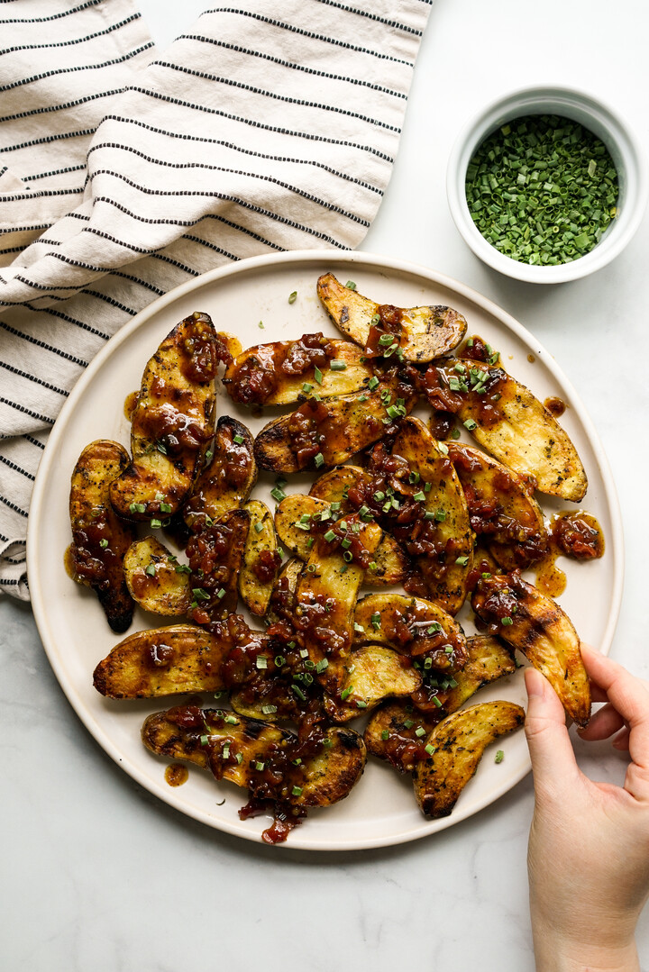 Grilled Fingerling Potatoes with Bacon Vinaigrette