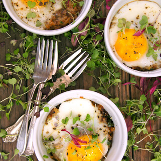 Crispy Idaho® Potato Hash Browns, Bacon and Eggs