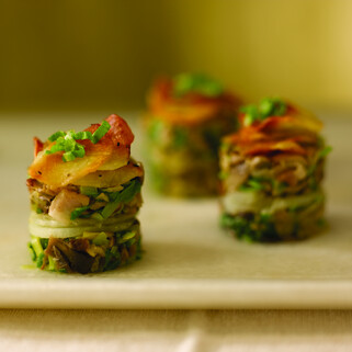 Idaho® Potato Nappa Cabbage, Apple Wood Bacon, Mushroom and Leek Casserole