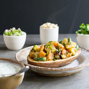 Idaho® Potato Earth Day Curried Spring Vegetable Chaat