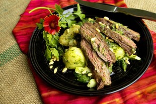 Grilled Skirt Steak with Warm Chimichurri Idaho® Potato Salad