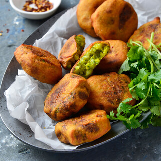 Mustard- or Garlic-Spiked Crispy Potato Cakes