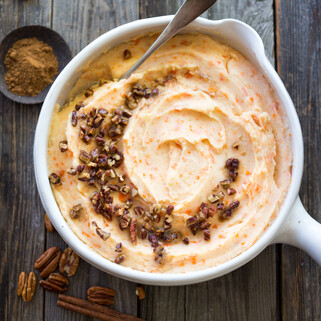 Creamy Carrot Mashed Potatoes with Pecans