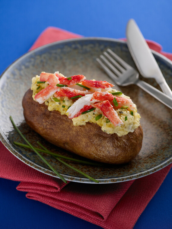 Baked Idaho® Potato with King Crab and Gouda