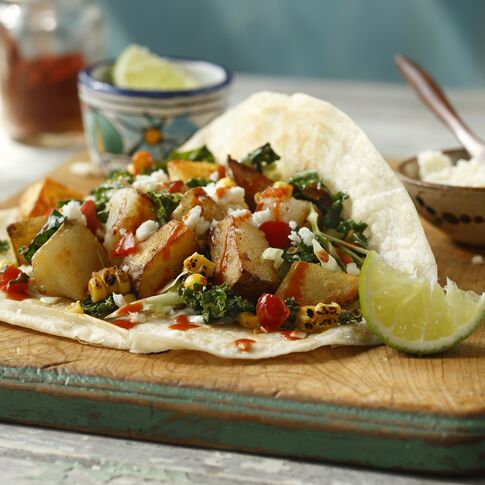 Kale, Corn and Potato Taco