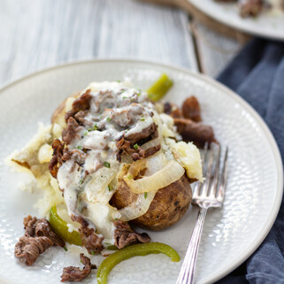 Stuffed Cheesesteak Baked Idaho® Potato