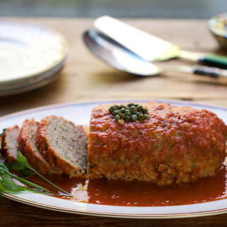 Sicilian Turkey Meat Loaf with Idaho® Potatoes, Capers and Wine