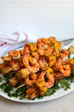 Grilled Cajun Shrimp and Potato Skewers