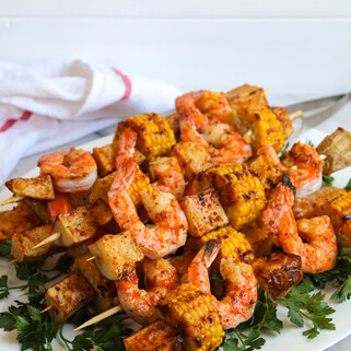 Grilled Cajun Shrimp and Potato Skewers