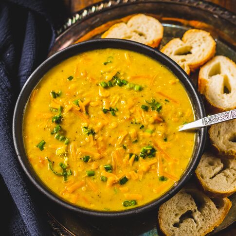 Cheddar Potato Soup with Broccoli