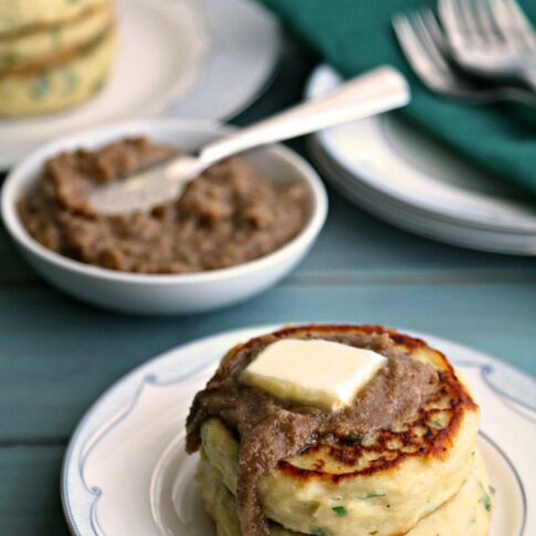 Savory Breakfast Potato Cakes with Pecan Butter