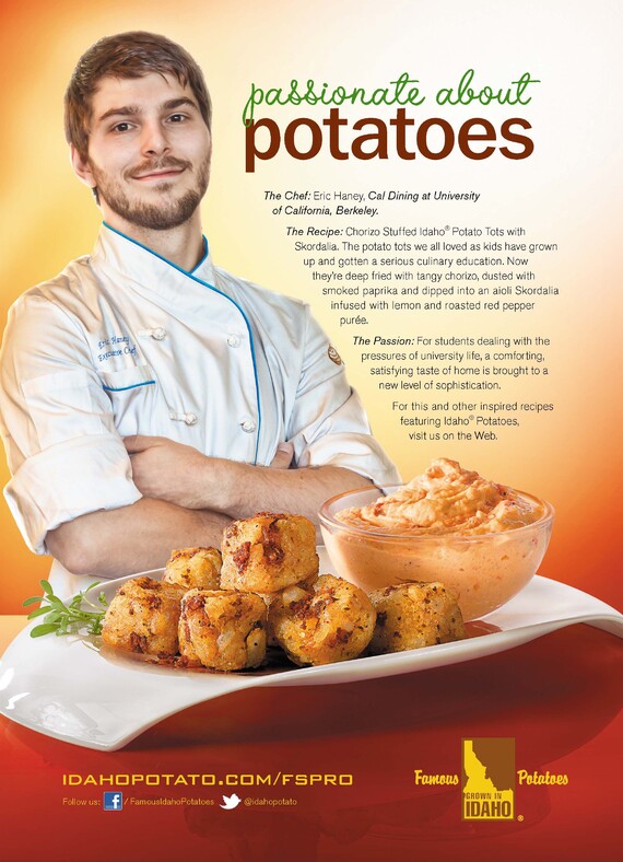 Chorizo Stuffed Idaho® Potato Tots with Skordalia