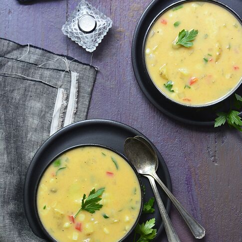 Smoky Idaho® Fingerling Potato and Cheddar Chowder