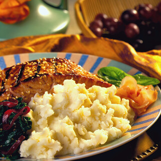 Marinated Salmon with Ginger Mashed Potatoes