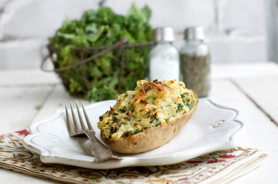 Kale and Olive Oil Twice Baked Potatoes