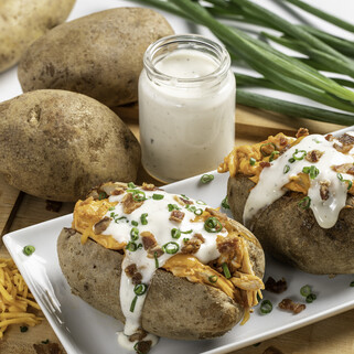 Buffalo-Ranch Loaded Idaho® Baked Potatoes