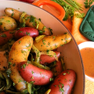 French Red Wine Infused Idaho®-grown Fingerling Potato Salad