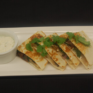Idaho® Potato and Goat Cheese Quesadilla with Scallion-Horseradish Cream
