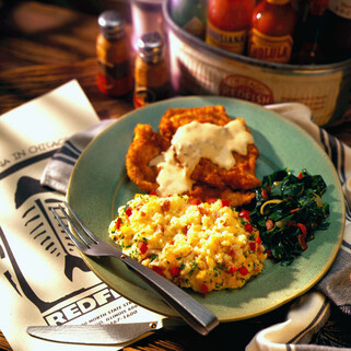 Redfish Andouille Mashed Potatoes