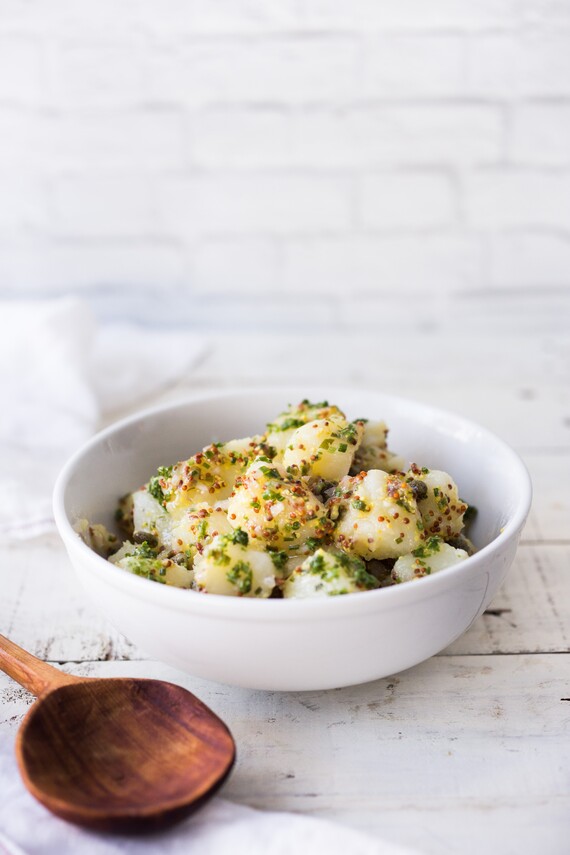 Potato Salad with Chives, Mustard and Capers 