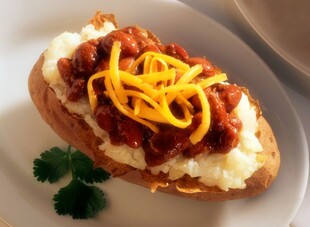 Baked Idaho® Potato Topped with Chili and Cheese