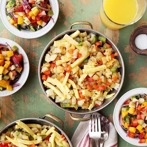 Crispy Southwest Home Fries With Fresh Fruit Salsa 