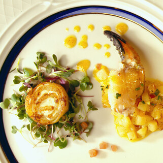 Curried Idaho® Potato Salad with Florida Stone Claws 