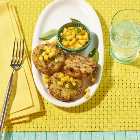 Potato Cakes with Mango Chutney 