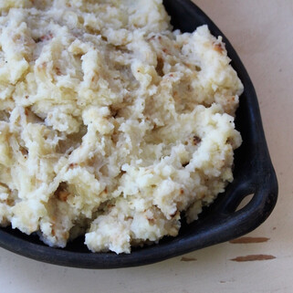 Mashed Idaho® Potatoes with Roasted Parsnips and Caramelized Onions