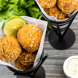 Idaho® Potato Chorizo Croquettes with Litehouse® Jalapeño Cilantro Ranch Sauce 