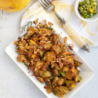 Harissa Roasted Potatoes with Preserved Lemon Gremolata