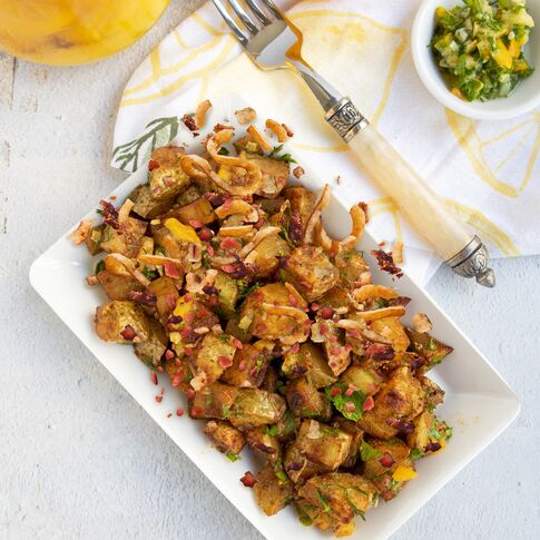 Harissa Roasted Potatoes with Preserved Lemon Gremolata