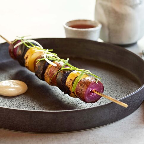 Charred Fingerlings Yakitori