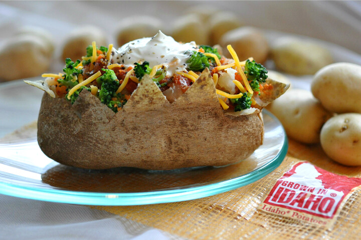 Baked Idaho® Potato With Broccoli and Salsa
