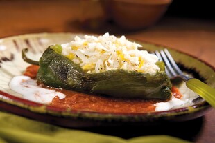 Cauliflower and Goat Cheese Chile Relleno
