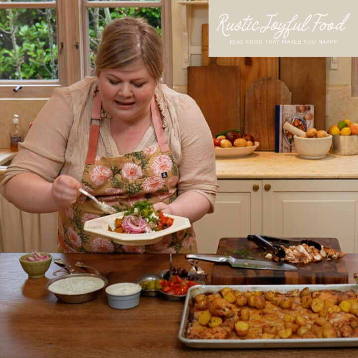 Loaded Greek Idaho Potato & Chicken Bowls | The RUSTIC JOYFUL FOOD Show