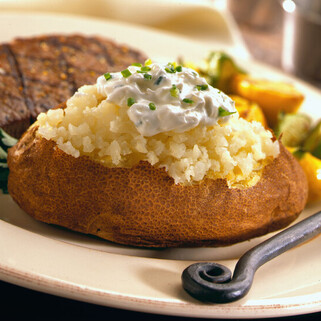 Baked Potatoes with Roasted Onion and Sour Cream