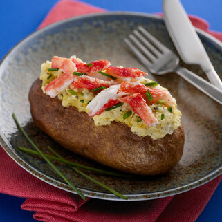 Baked Idaho® Potato with King Crab and Gouda