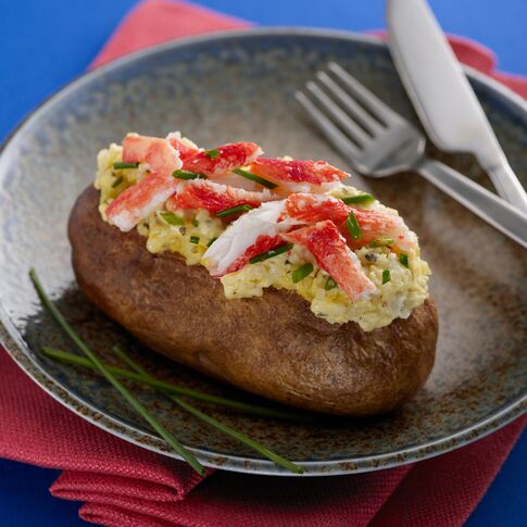 Baked Idaho® Potato with King Crab and Gouda